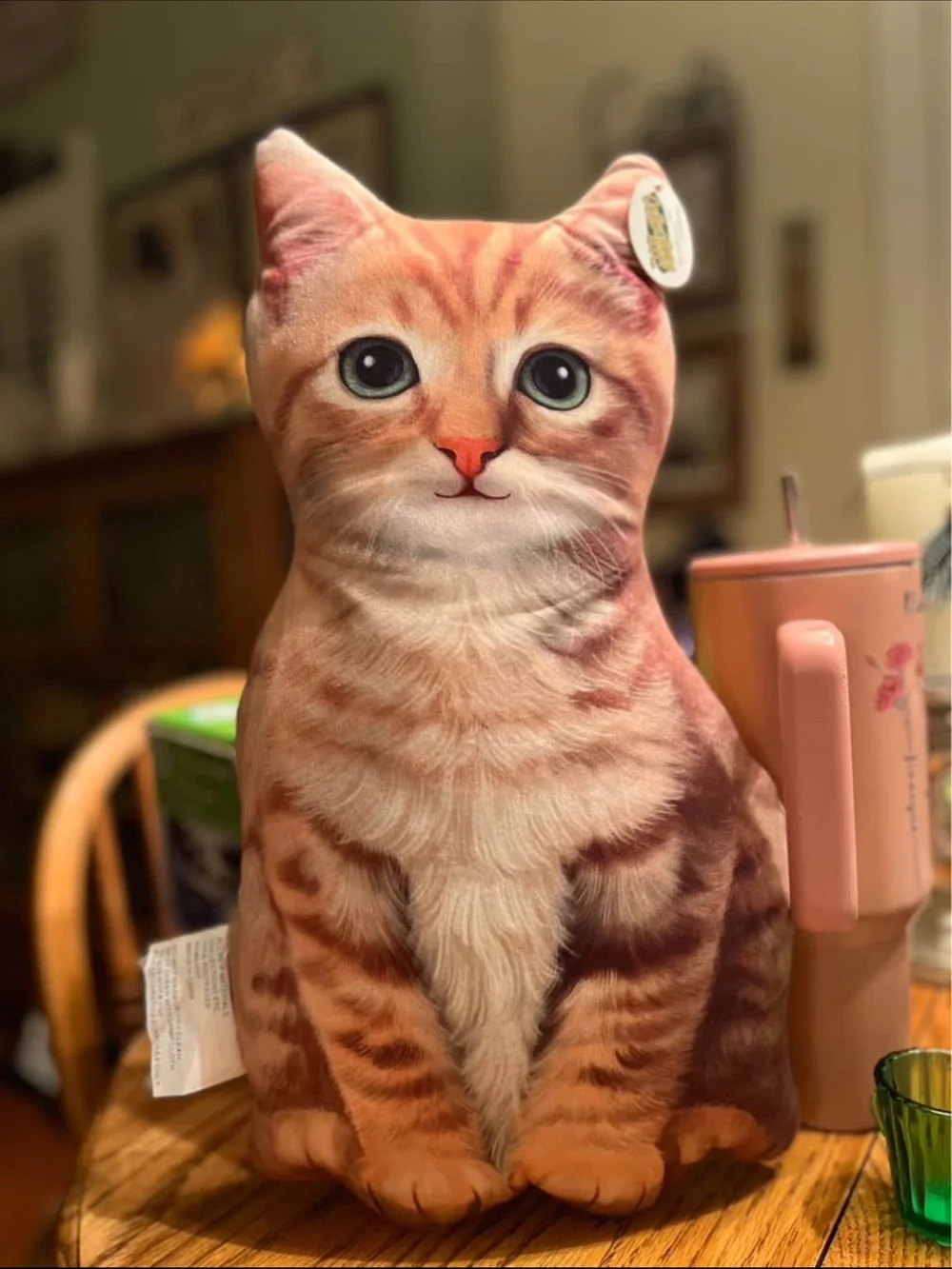 Plush Orange Tabby Cat Pillow - Decorative Pet-Themed Cushion